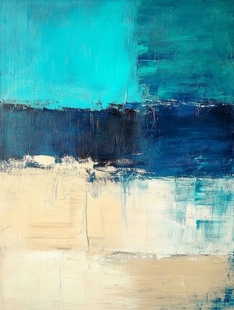 Teal And Beige Abstract