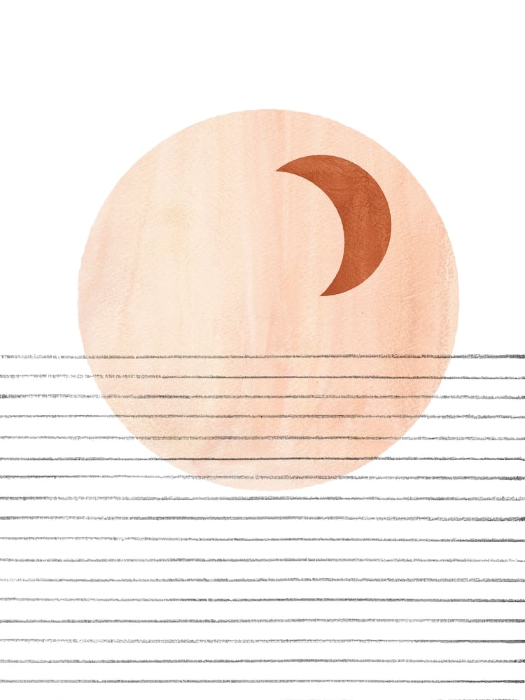 Blush and terracotta Moon And Crescent