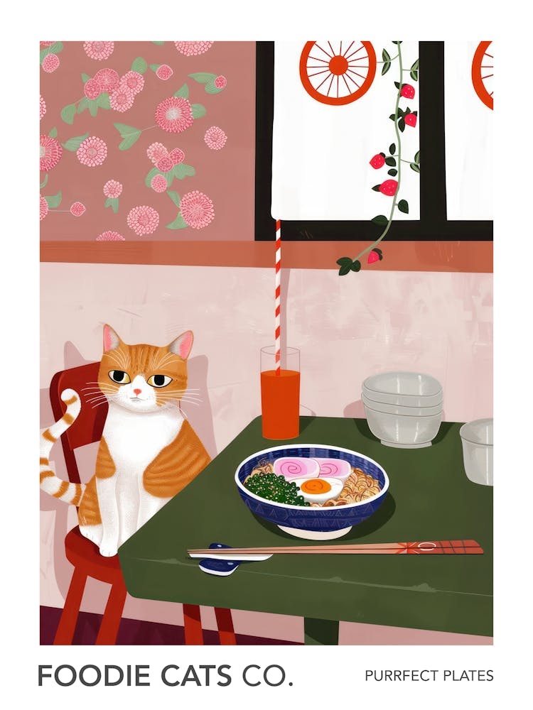Foodie Cats Co Cat And Ramen In The Kitchen 2