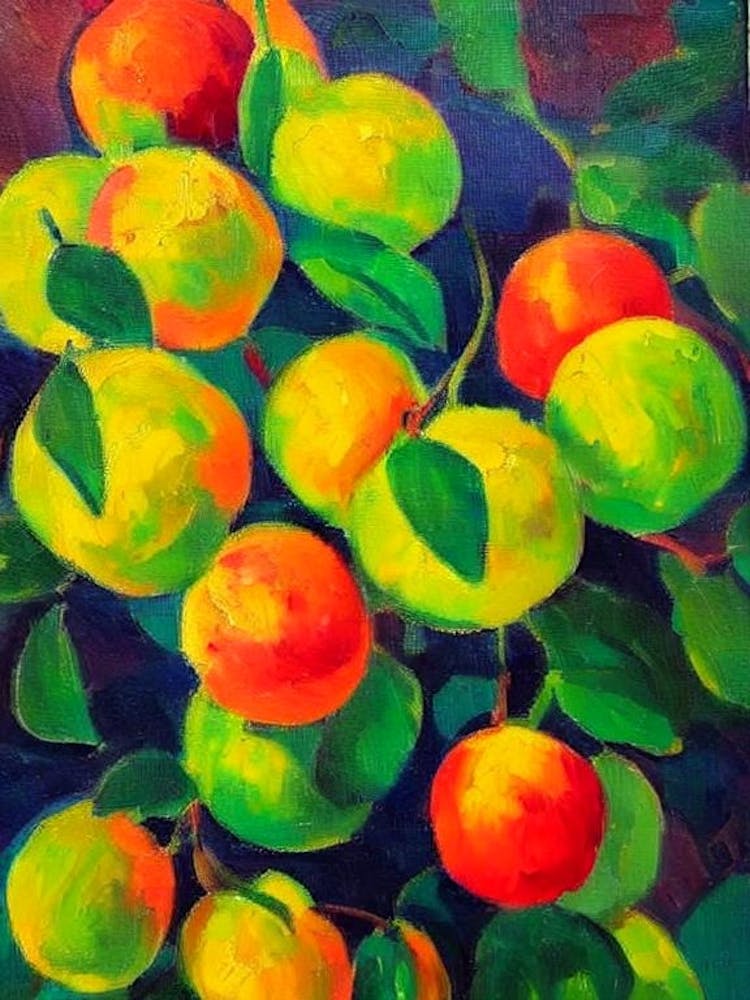 Pummelo 2 Fruit Vibrant Matisse Inspired Painting Fruit