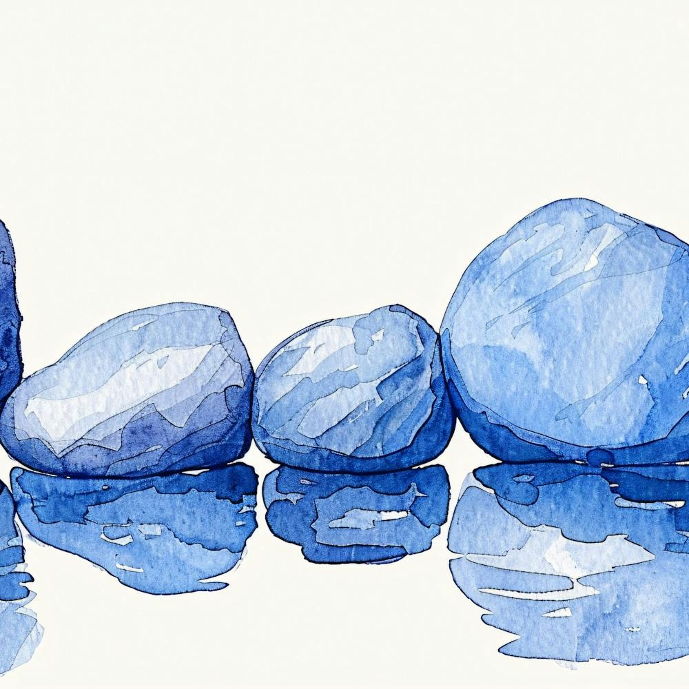 Watercolor - Blue Rocks