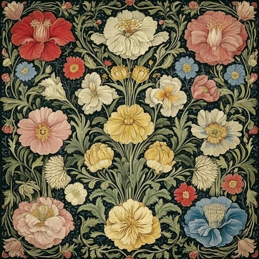 William Morris Floral Tapestry Art