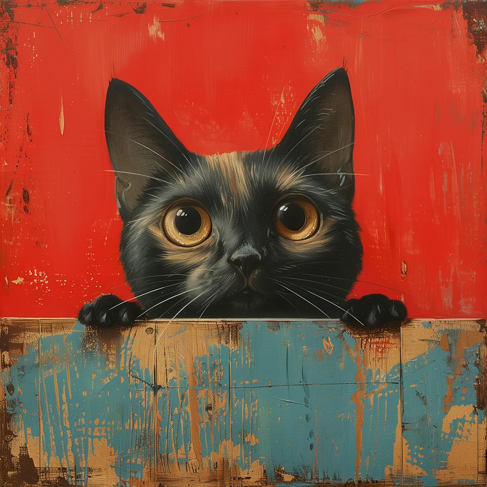 Cute Cat Peeking Over The Fence