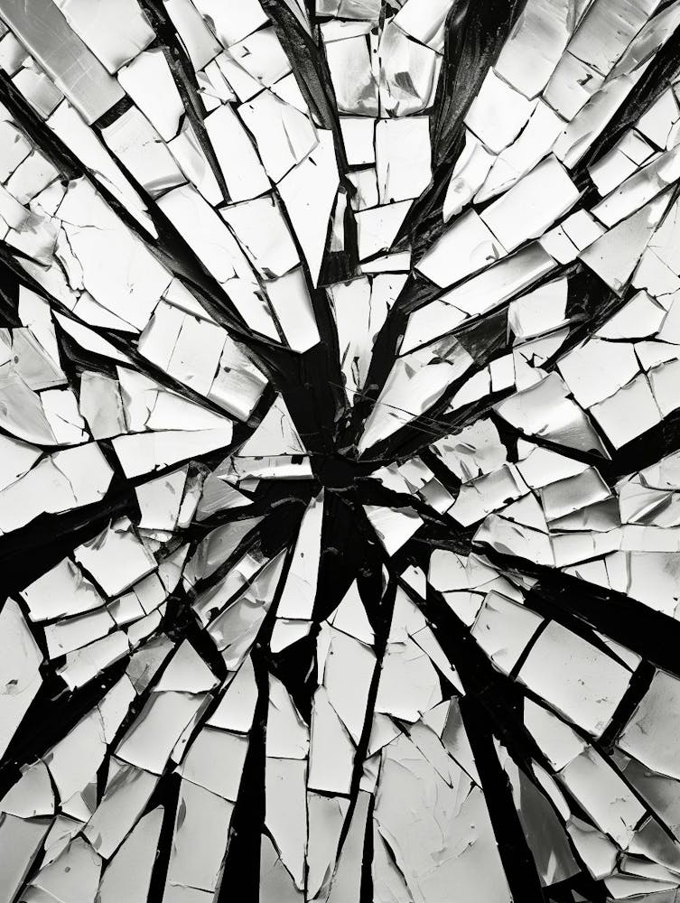 Shattered Illusions Abstract Black And White 8