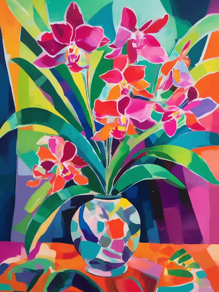 Orchids In A Vase
