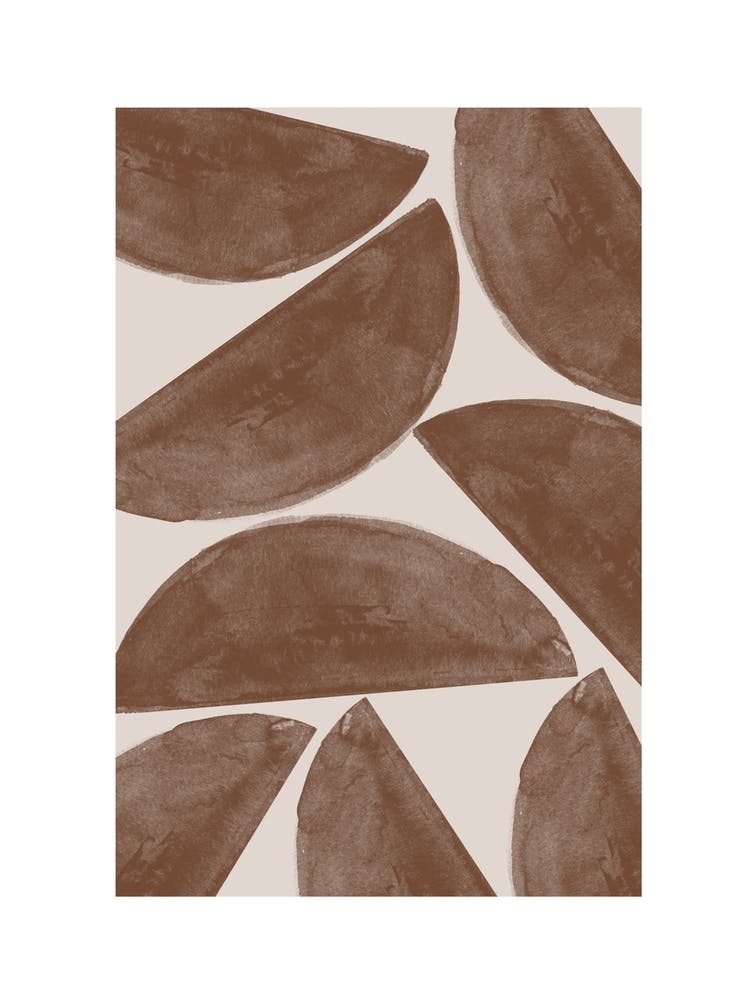 Brown Leaves Geometric Shapes