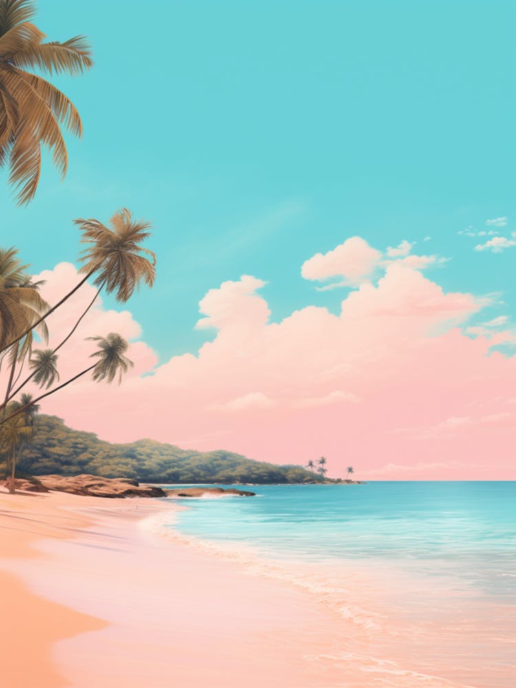 Jolly Beach Antigua Turquoise And Pink Tones 2