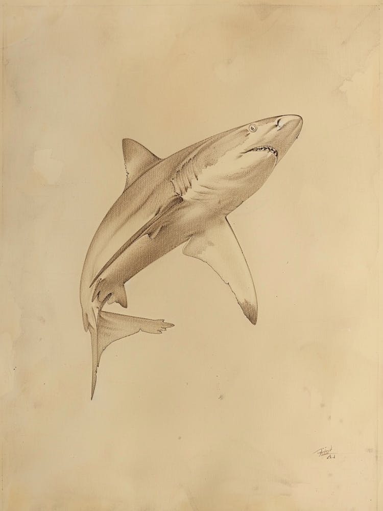 Illustration Vintage de Requin-Renard Pélagique 2