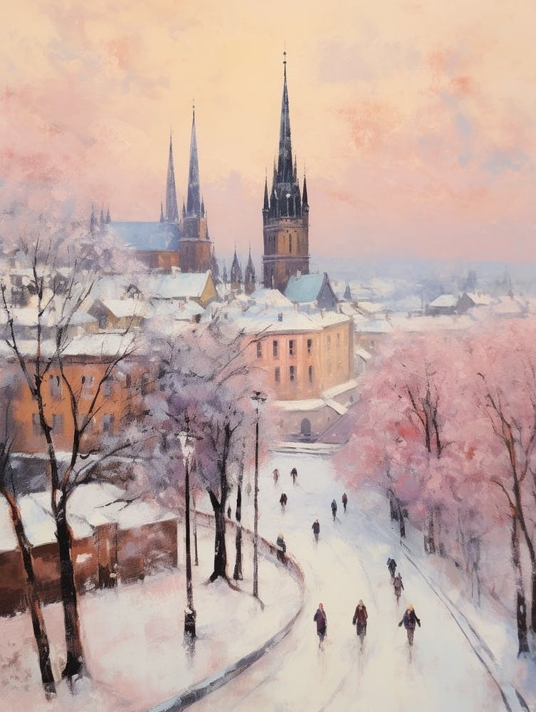 Dreamy Winter Painting Krakow Poland 4