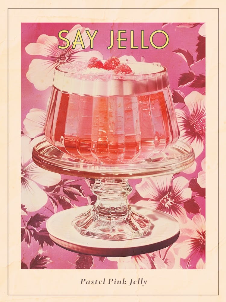 Pastel Pink Jelly Retro Collage 3 Poster