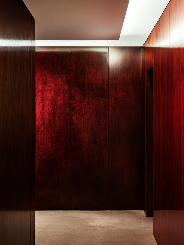 Hallway With Red Walls