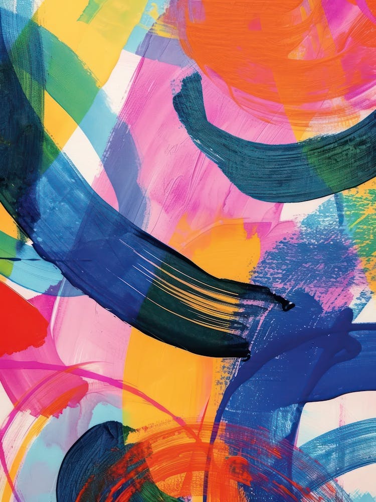 Rainbow Paint Brush Strokes Organic 6