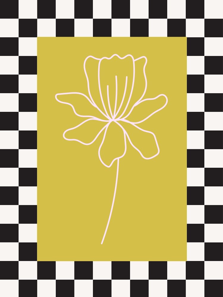 Modern Checkered Flower Poster  9