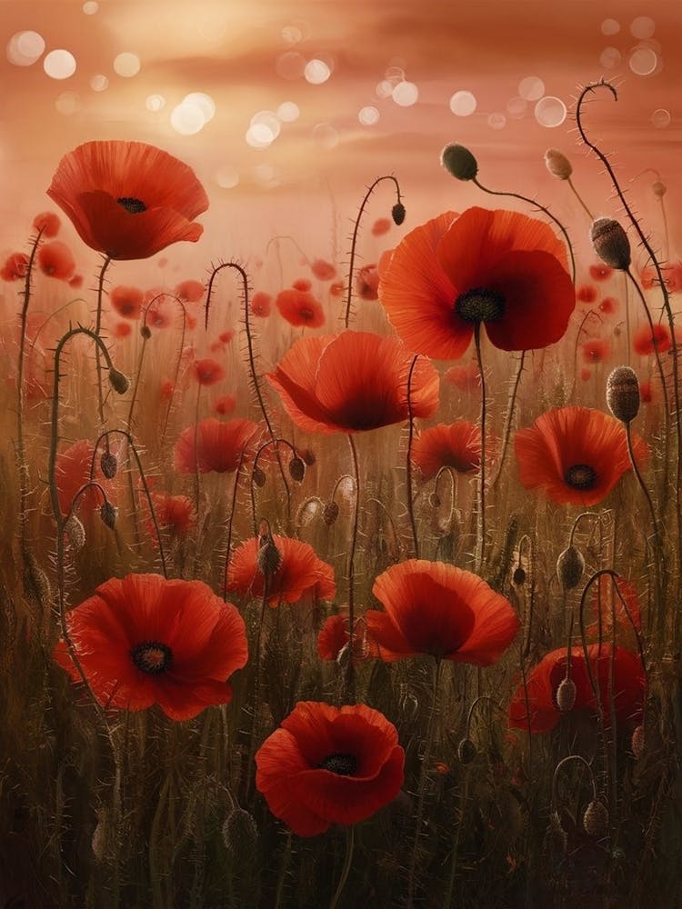 Poppies At Sunset