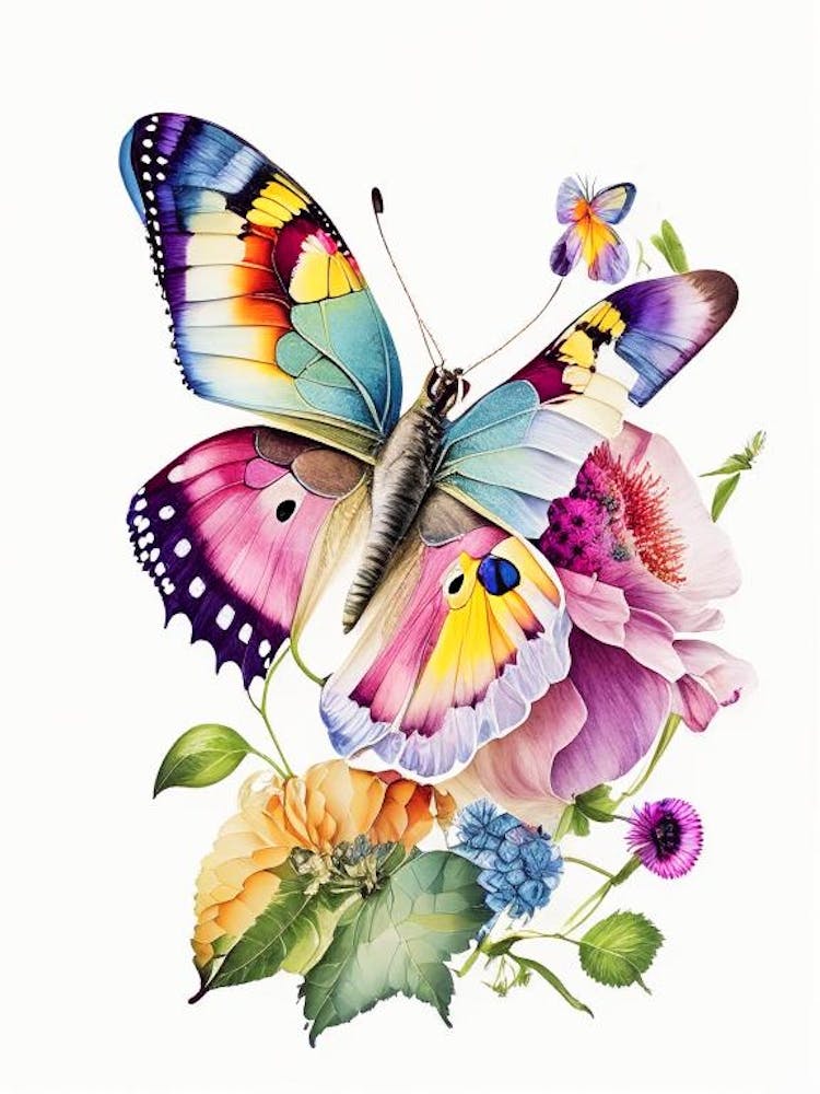 Butterfly On Flower Decoupage 1