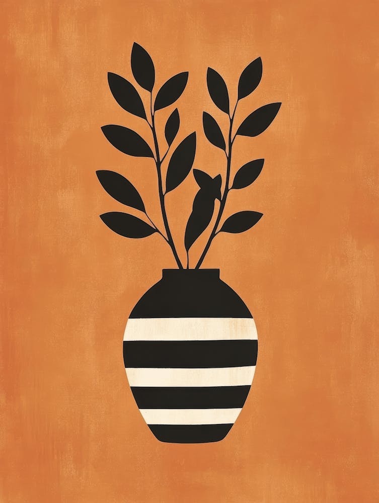 Striped Vase Canvas Print