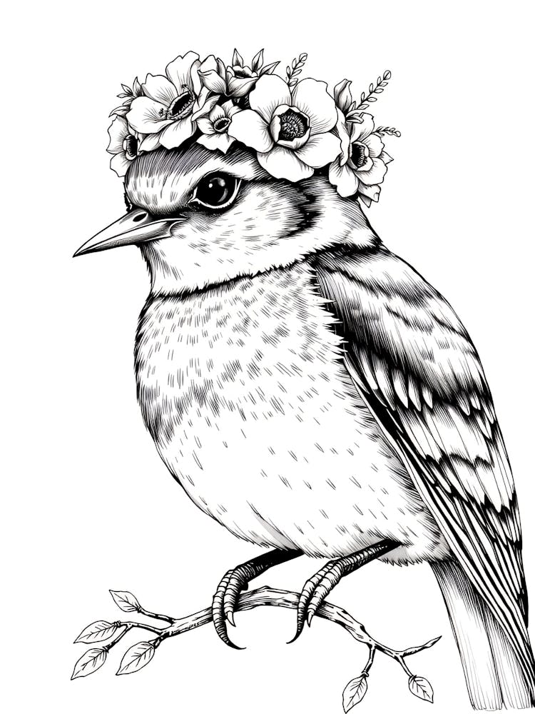 Bird In A Flower Crown 2