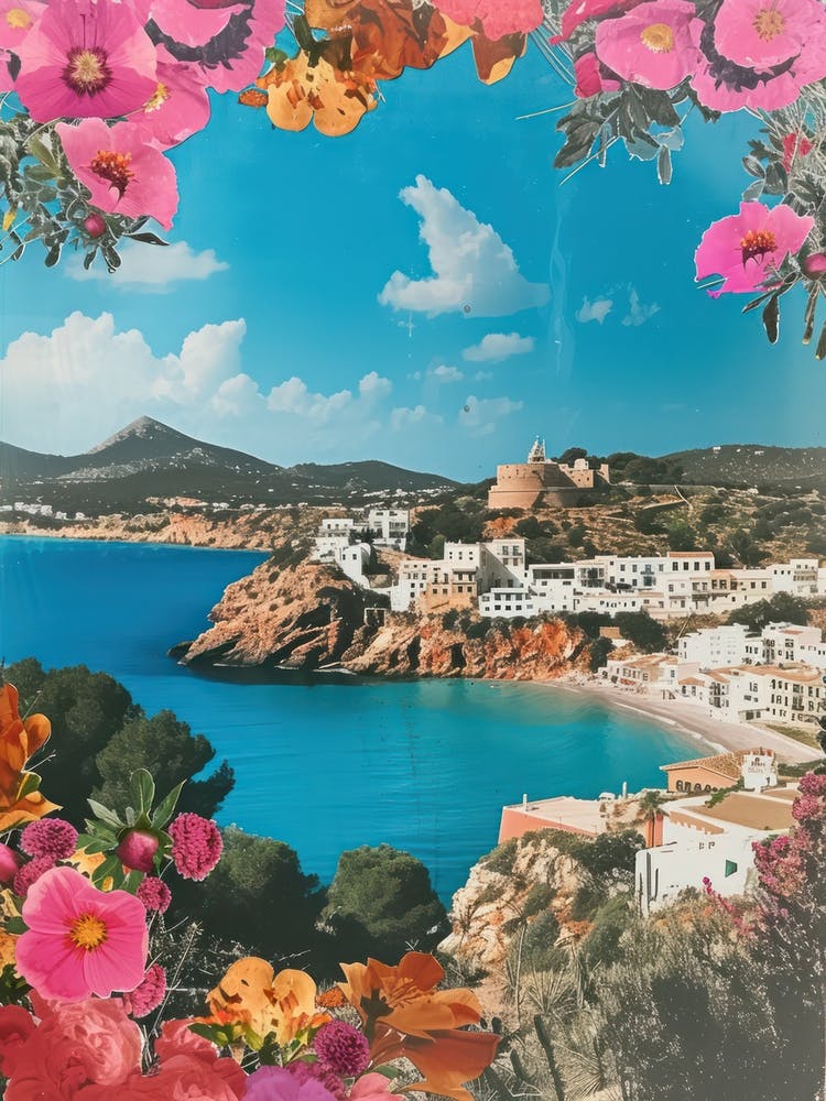 Ibiza   Floral Retro Collage Style 3