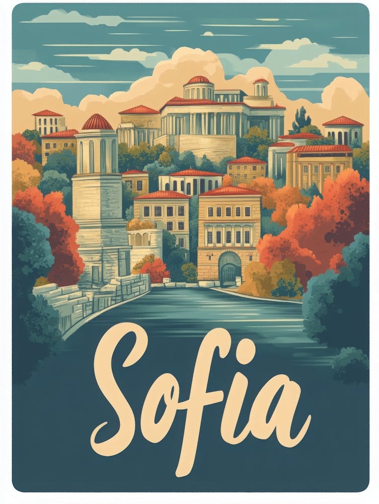 Aihrgdesign Ein Retro-Reiseposter für Sofia 2