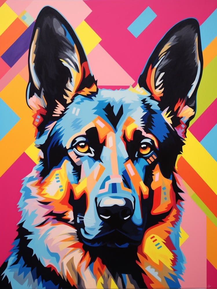 German Shepherd Pop Art Paint 1