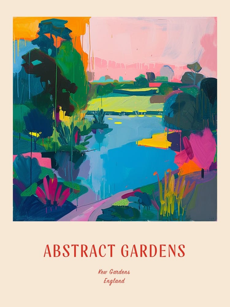 Colourful Gardens Kew Gardens United Kingdom 5 Red Poster