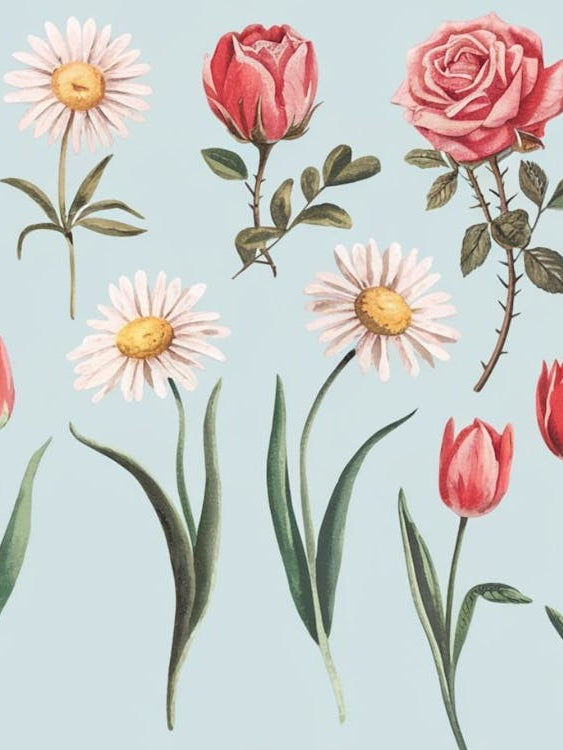 Spring Garden Blooms - Fresh Floral Pattern