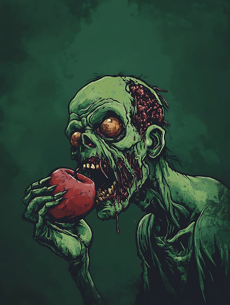 Scary Zombie Eating An Apple 9