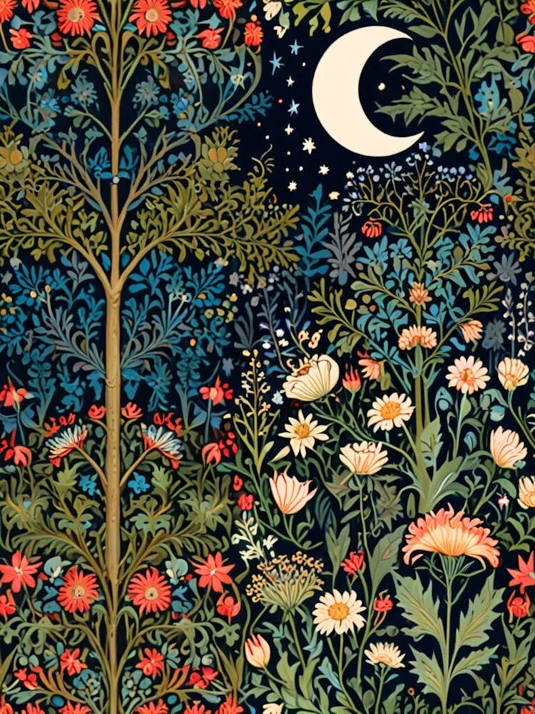 William Morris Moon And Flowers 35