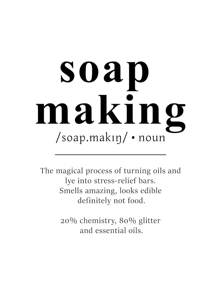 Soap Making Definition Poster - Dictionary