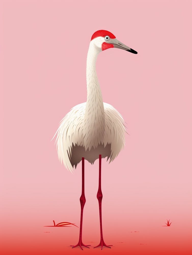 Autruche minimaliste 1 Illustration