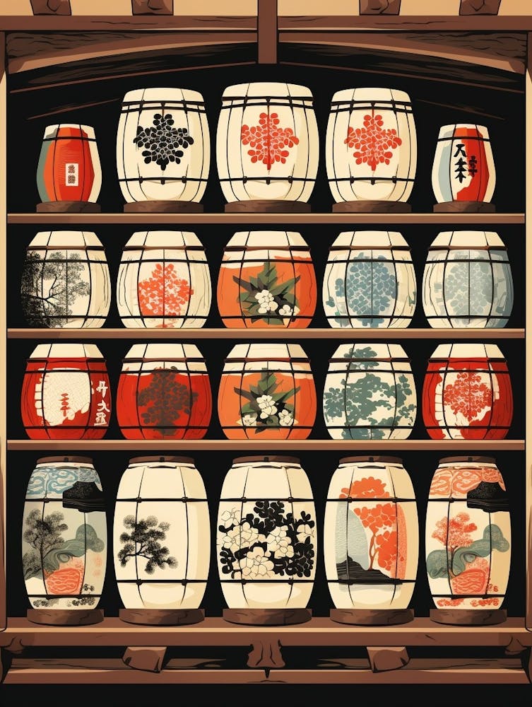 Sake Barrels Japanese 12