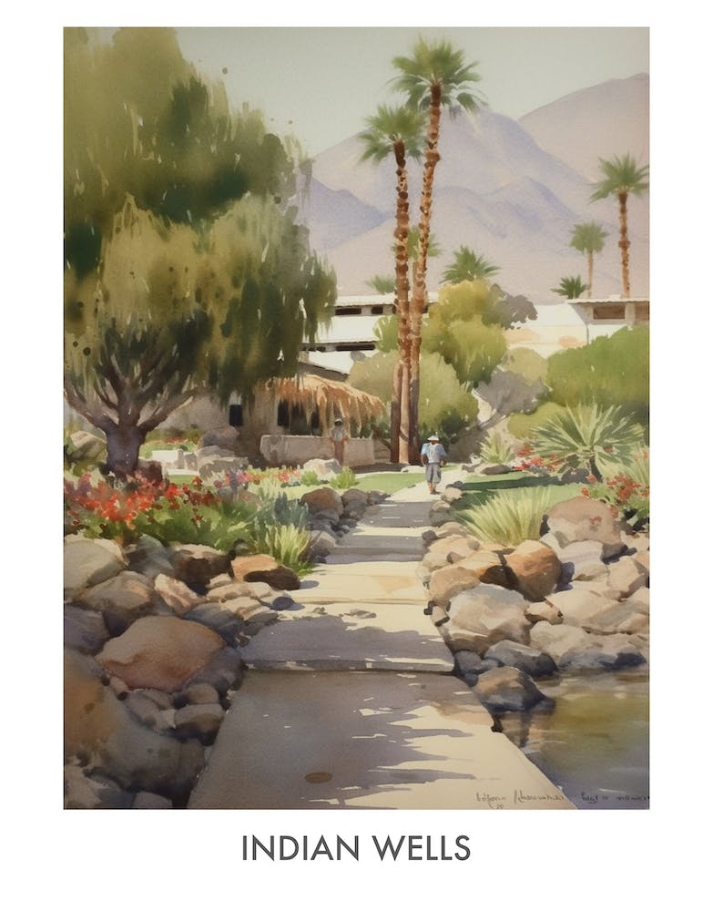 Indian Wells Aquarell Reiseposter 1
