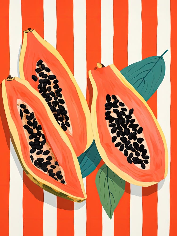 Papaya Fruit Summer Illustration 2