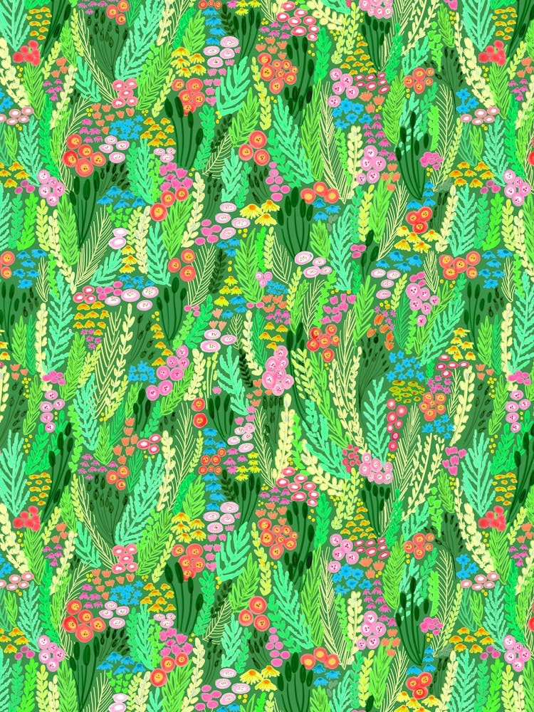 Wild Grass Meadow Botanical Pattern Spring