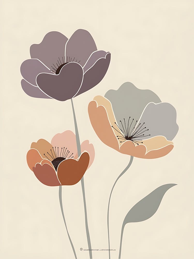 Soft Blush and Sage Floral Art