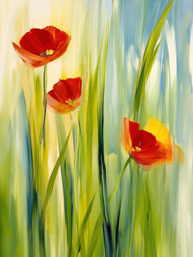 Poppies In The Grass