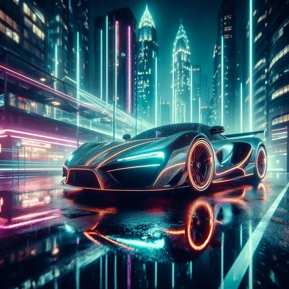 Neon Sport Car