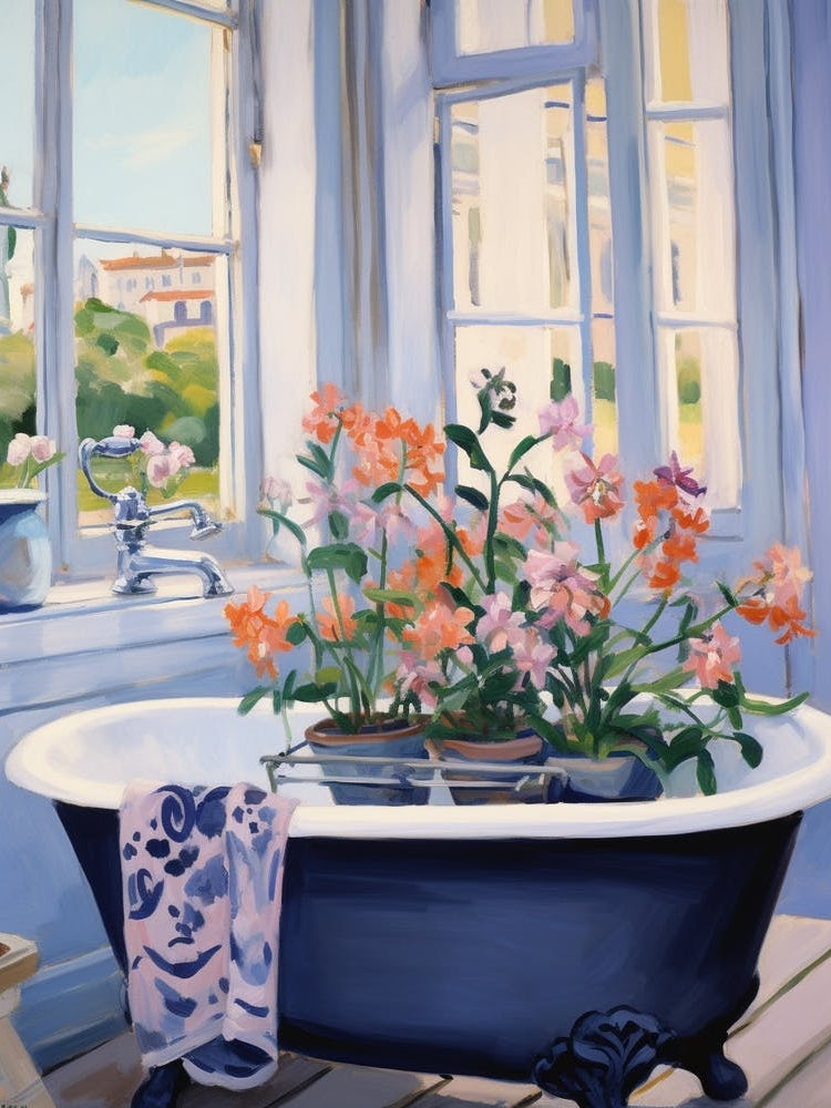 A Bathtube Full Of Columbine In A Bathroom 3