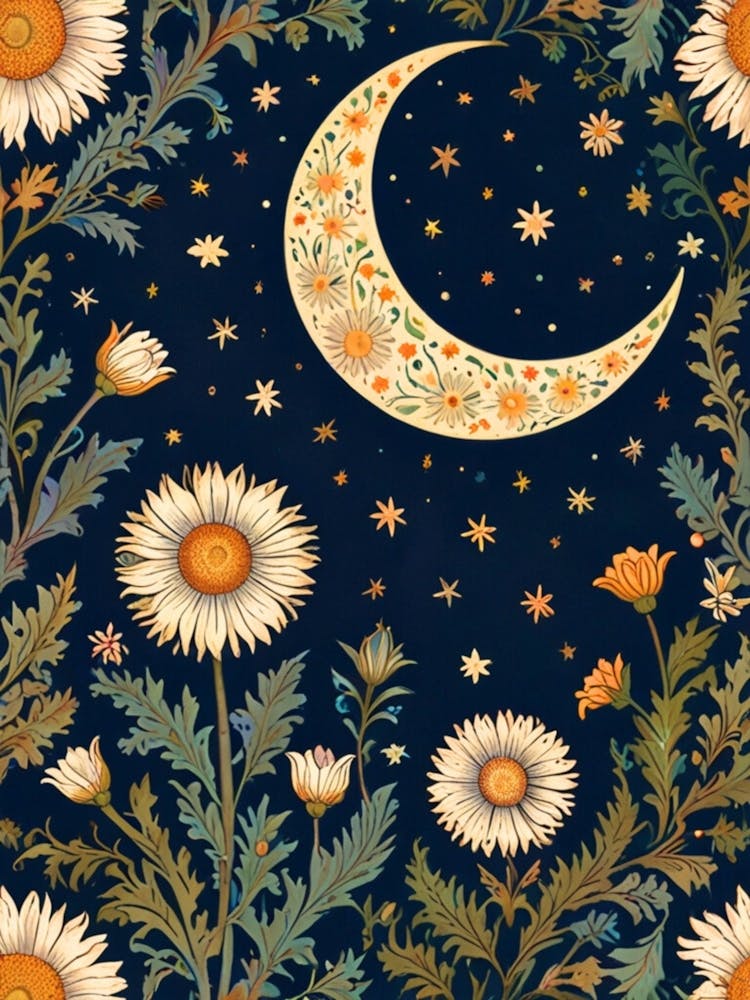 William Morris Moon And Daisies 2