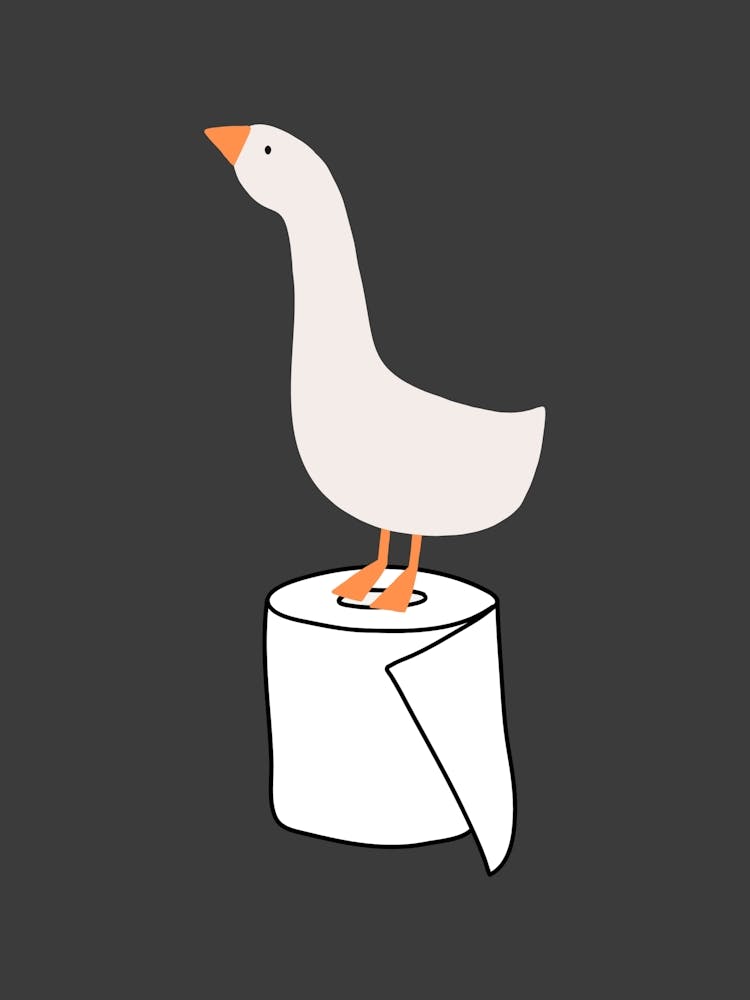 Silly Goose on Toilet Paper Black