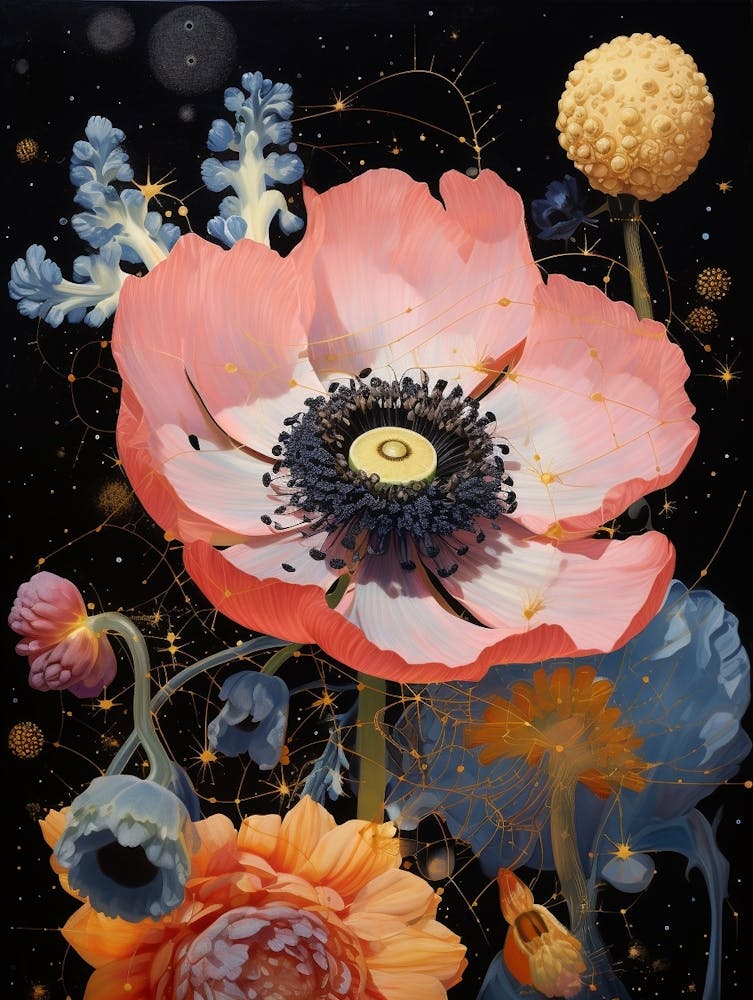 Surreal Florals Everlasting Flower 1 Flower Painting
