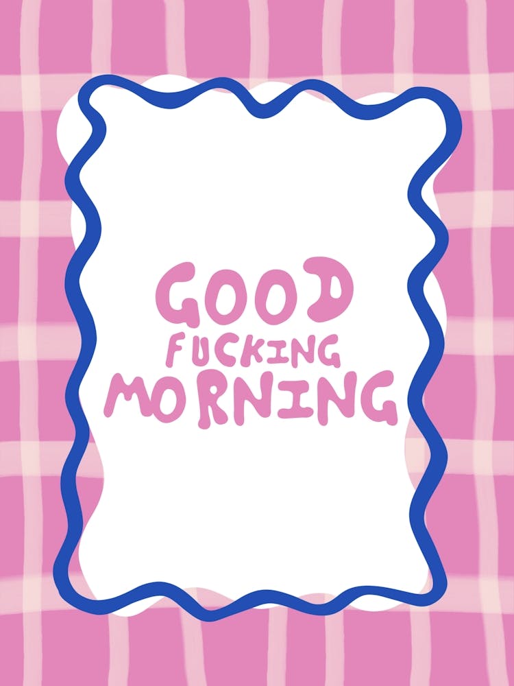 Bonjour Typographie Moderne Tendance Rose et Bleu Impertinente