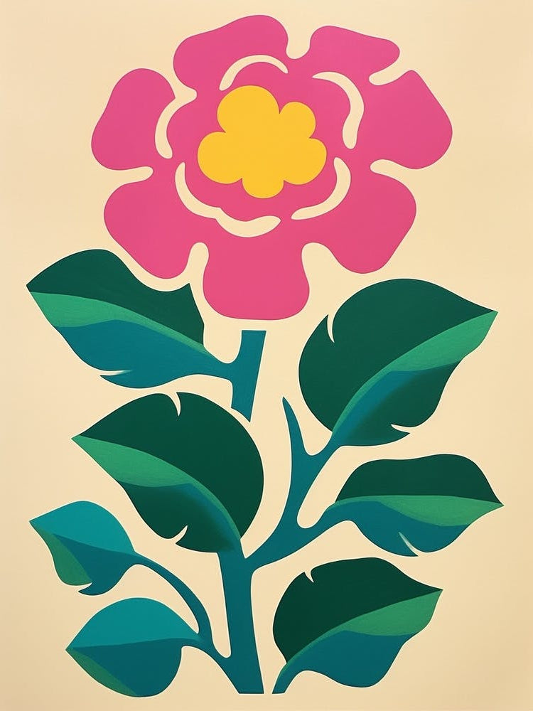 Cut Out Style Flower Art Rose 1