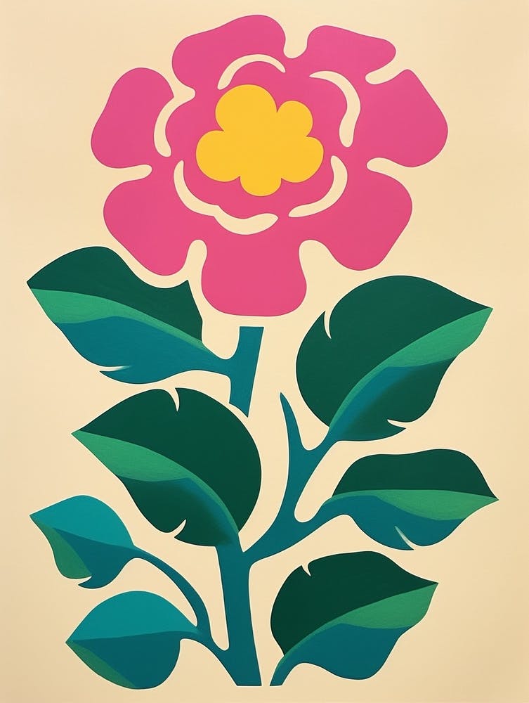 Cut Out Style Flower Art Rose 1