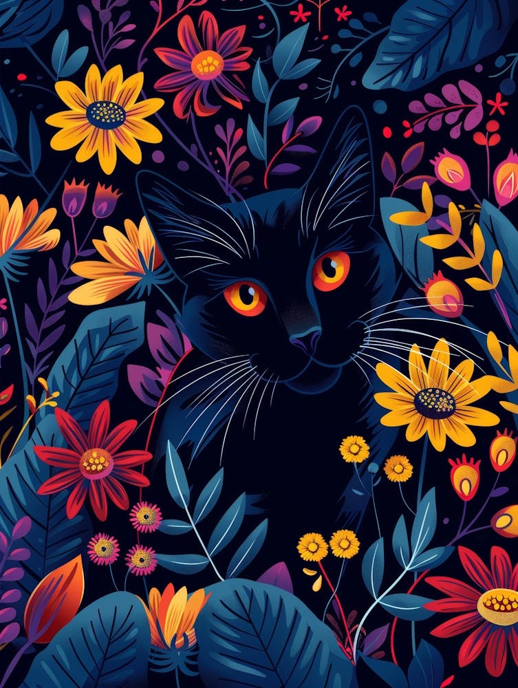 Black Cat In The Garden 8