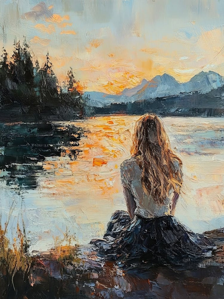 The Girl In The Rays Of The Setting Sun