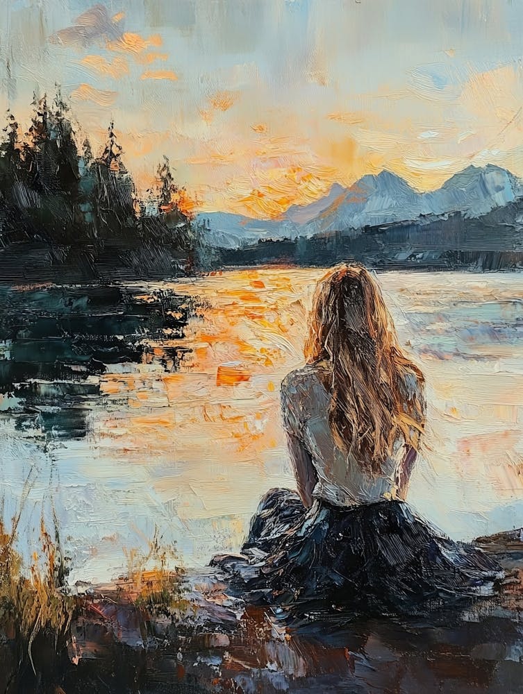 The Girl In The Rays Of The Setting Sun