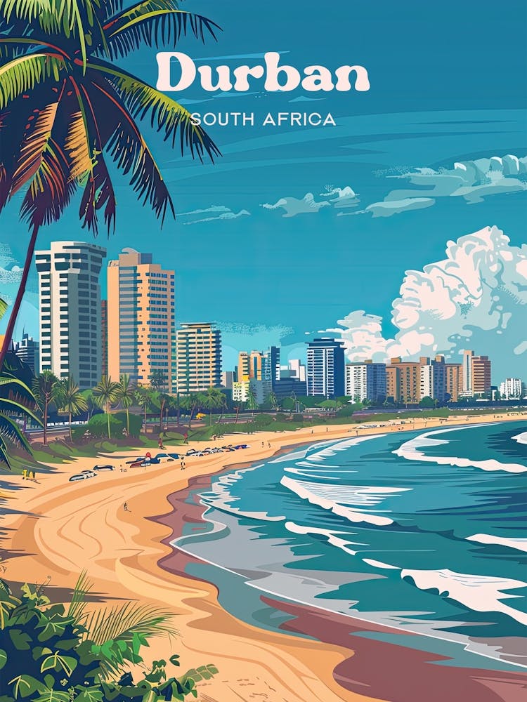 Durban South Africa Seeside Art Illustration