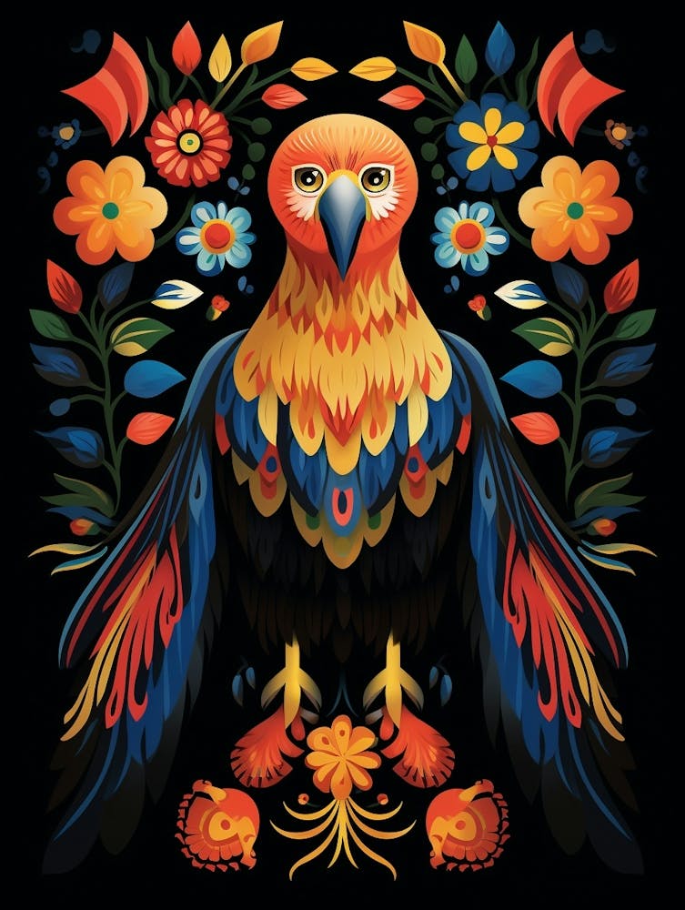 Folk Bird Illustration Golden Eagle 1
