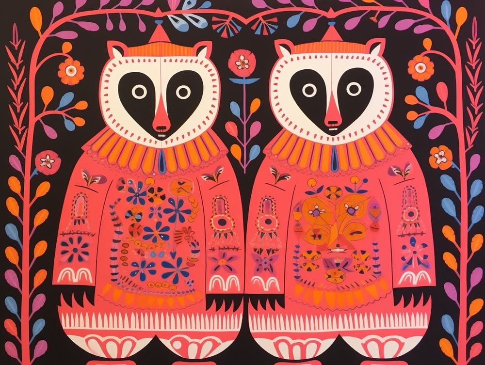 Koala 2 Folk Style Animal Illustration